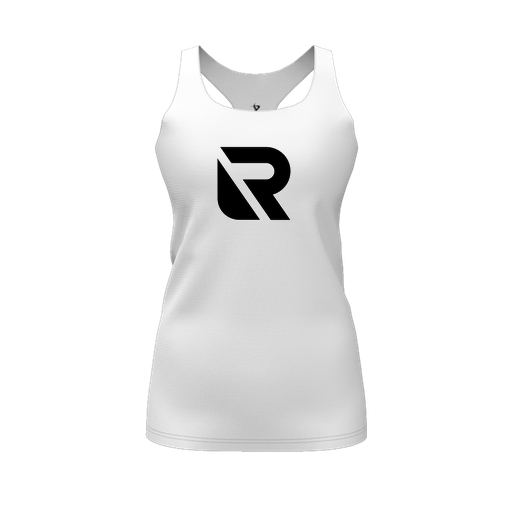 [CUS-DFW-RCBK-PER-WHT-FYS-LOGO2] Racerback Tank Top (Female Youth S, White, Logo 2)