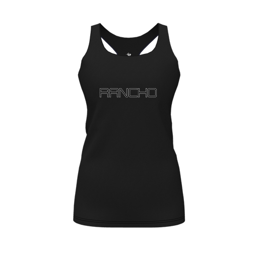 [CUS-DFW-RCBK-PER-BLK-FYS-LOGO1] Racerback Tank Top (Female Youth S, Black, Logo 1)