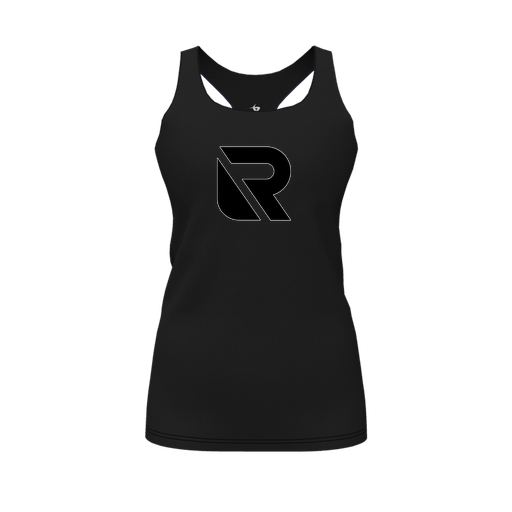 [CUS-DFW-RCBK-PER-BLK-FYS-LOGO2] Racerback Tank Top (Female Youth S, Black, Logo 2)