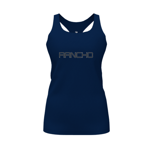[CUS-DFW-RCBK-PER-NVY-FYS-LOGO1] Racerback Tank Top (Female Youth S, Navy, Logo 1)