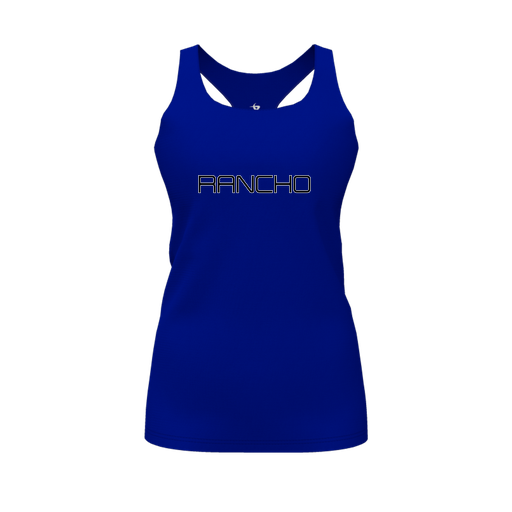 [CUS-DFW-RCBK-PER-RYL-FYS-LOGO1] Racerback Tank Top (Female Youth S, Royal, Logo 1)