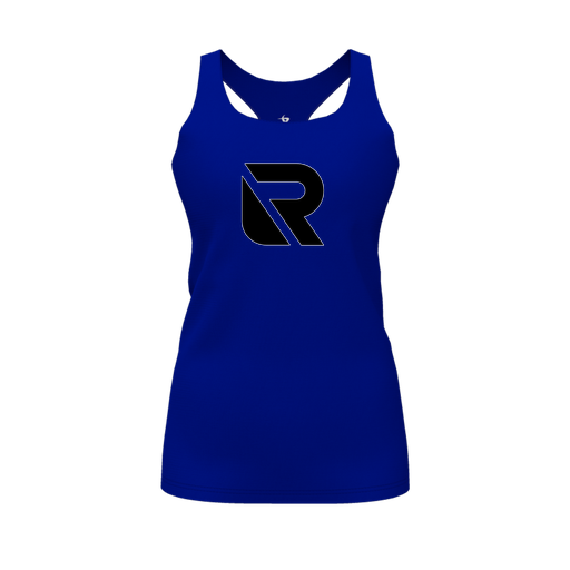 [CUS-DFW-RCBK-PER-RYL-FYS-LOGO2] Racerback Tank Top (Female Youth S, Royal, Logo 2)