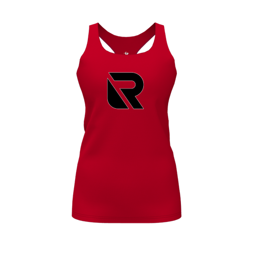 [CUS-DFW-RCBK-PER-RED-FYS-LOGO2] Racerback Tank Top (Female Youth S, Red, Logo 2)
