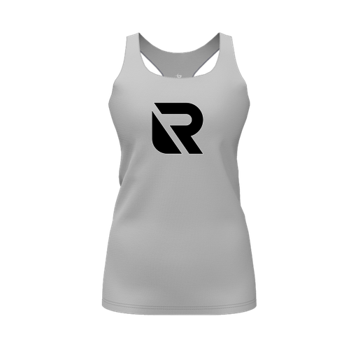 [CUS-DFW-RCBK-PER-GRY-FYS-LOGO2] Racerback Tank Top (Female Youth S, Gray, Logo 2)