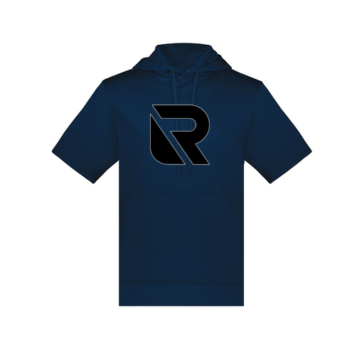 [6871.065.S-LOGO2] Men's Dri Fit Short Sleeve Hoodie (Adult S, Navy, Logo 2)