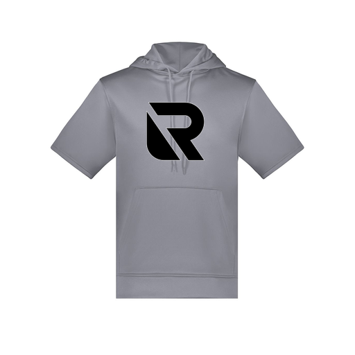[6871.059.S-LOGO2] Men's Dri Fit Short Sleeve Hoodie (Adult S, Gray, Logo 2)