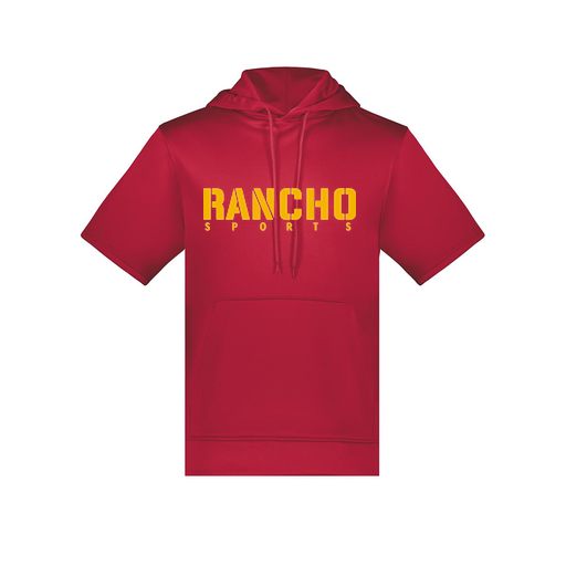 [6871.083.S-LOGO3] Men's Dri Fit Short Sleeve Hoodie (Adult S, Red, Logo 3)