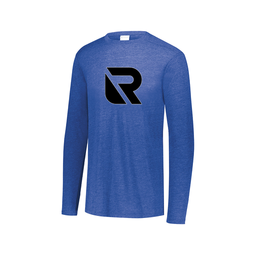 [FTLCUBRY-AXS-LOGO2] Decker Men's Tri-Blend T-Shirt - Long Sleeve (Adult XS, Royal, Logo 2)