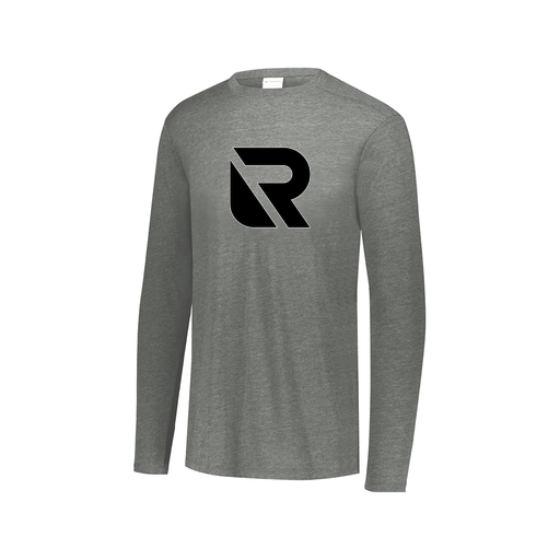 [FTLCUBGY-AXS-LOGO2] Decker Men's Tri-Blend T-Shirt - Long Sleeve (Adult XS, Gray, Logo 2)