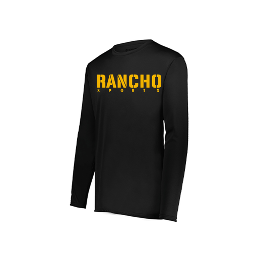 [222823.080.S-LOGO3] Youth LS Smooth Sport Shirt (Youth S, Black, Logo 3)