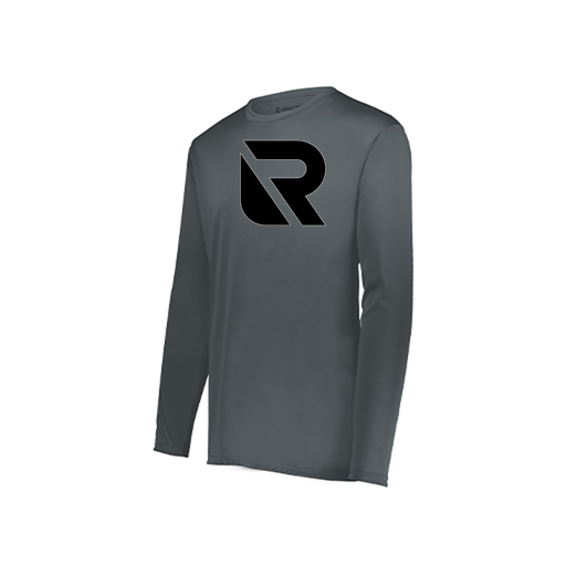 [222823.059.S-LOGO2] Youth LS Smooth Sport Shirt (Youth S, Gray, Logo 2)