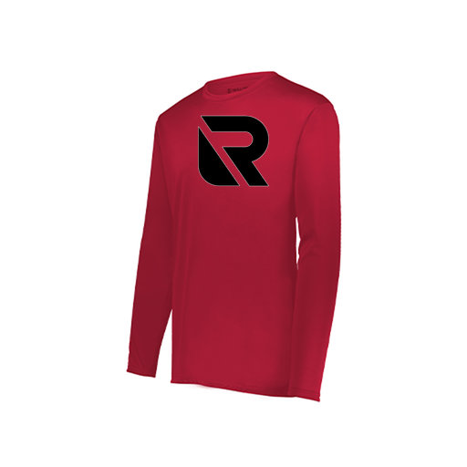 [222823.083.S-LOGO2] Youth LS Smooth Sport Shirt (Youth S, Red, Logo 2)