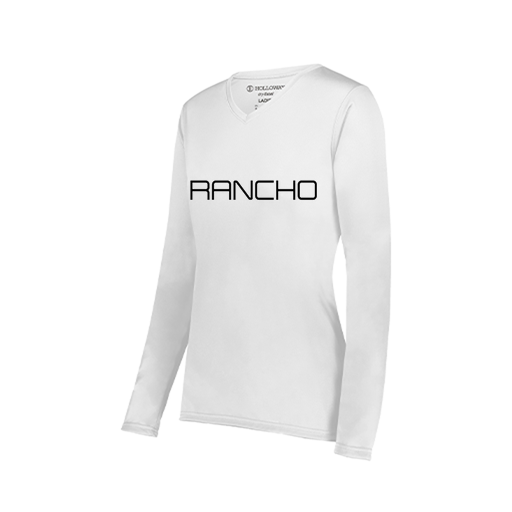 [222824.005.S-LOGO1] Ladies LS Smooth Sport Shirt (Female Adult S, White, Logo 1)
