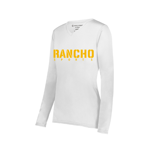 [222824.005.S-LOGO3] Ladies LS Smooth Sport Shirt (Female Adult S, White, Logo 3)