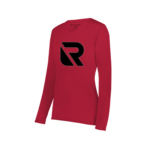 [222824.083.S-LOGO2] Ladies LS Smooth Sport Shirt (Female Adult S, Red, Logo 2)
