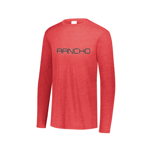 [FTLCUBRD-AXS-LOGO1] Decker Men's Tri-Blend T-Shirt - Long Sleeve (Adult XS, Red, Logo 1)