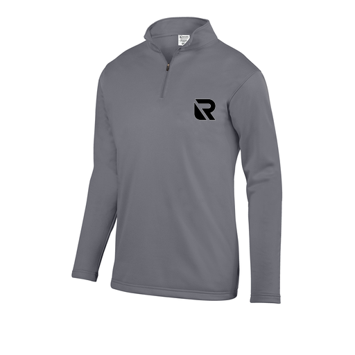 [FOLQFFGY-AS-LOGO2] Decker Men's FlexFleece 1/4 Zip (Adult S, Gray, Logo 2)
