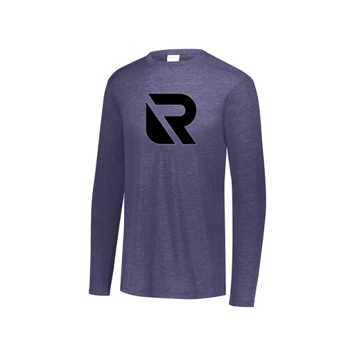 [FTLCUBNV-YS-LOGO2] Decker Youth Tri-Blend T-Shirt - Long Sleeve (Youth S, Navy, Logo 2)